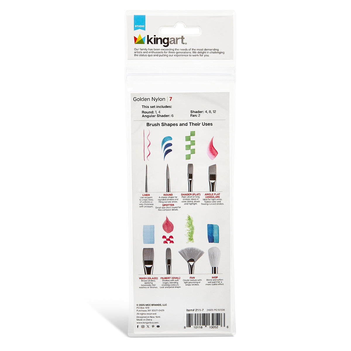 KINGART Studio Soft Grip Brush Set – 7 pc