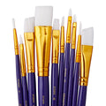 KINGART Studio White Nylon Brush Set - Acrylic & Watercolor - 10 pc