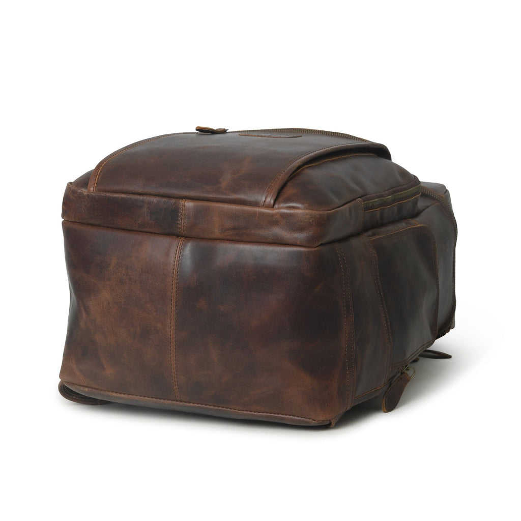 Classy Leather Bags Alpha Brown Buffalo Leather Travel Backpack SpadezStore