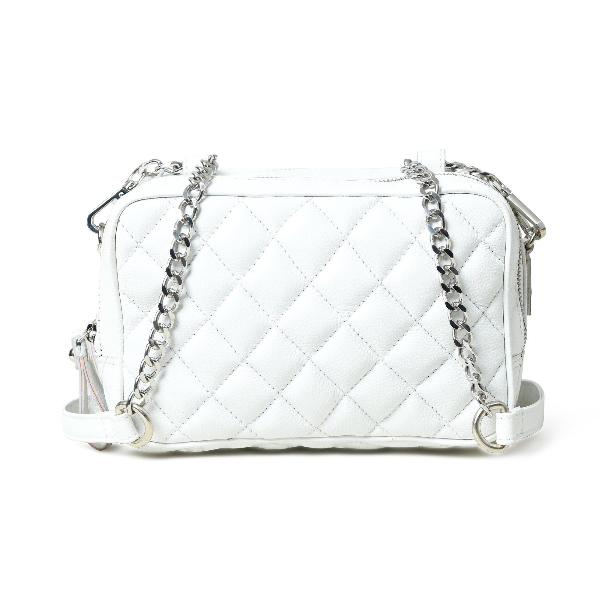 Classy Leather Bags Mini Quilted Crossbody Bag, White SpadezStore