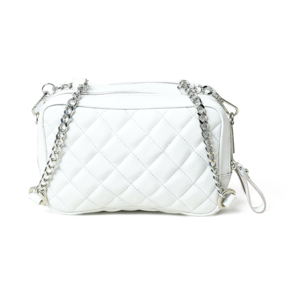 Classy Leather Bags Mini Quilted Crossbody Bag, White SpadezStore