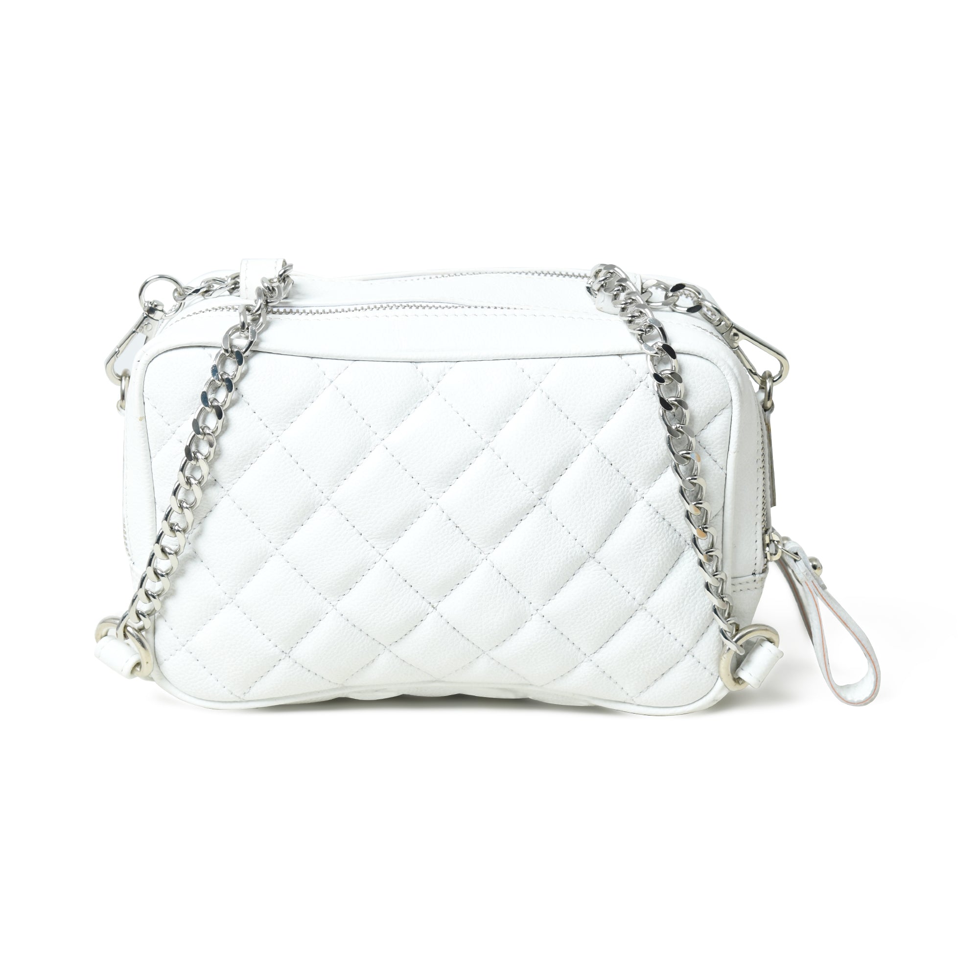 Classy Leather Bags Mini Quilted Crossbody Bag, White SpadezStore