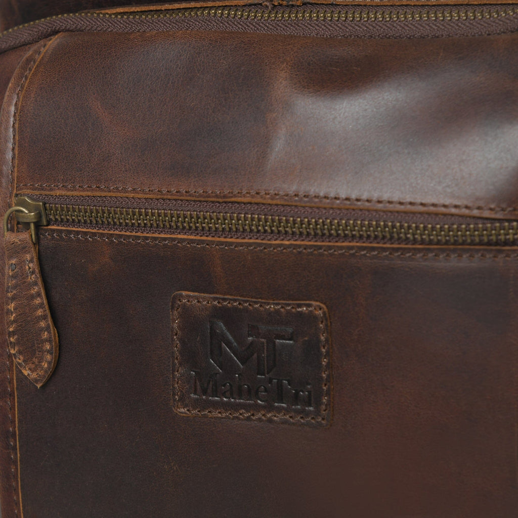 Classy Leather Bags Alpha Brown Buffalo Leather Travel Backpack SpadezStore