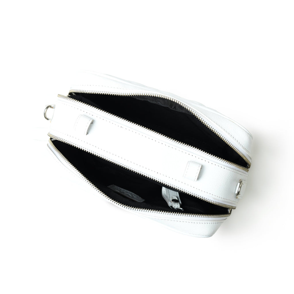 Classy Leather Bags Mini Quilted Crossbody Bag, White SpadezStore