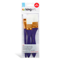 KINGART Studio Mixed Media White Nylon Brush Set - 3 pc
