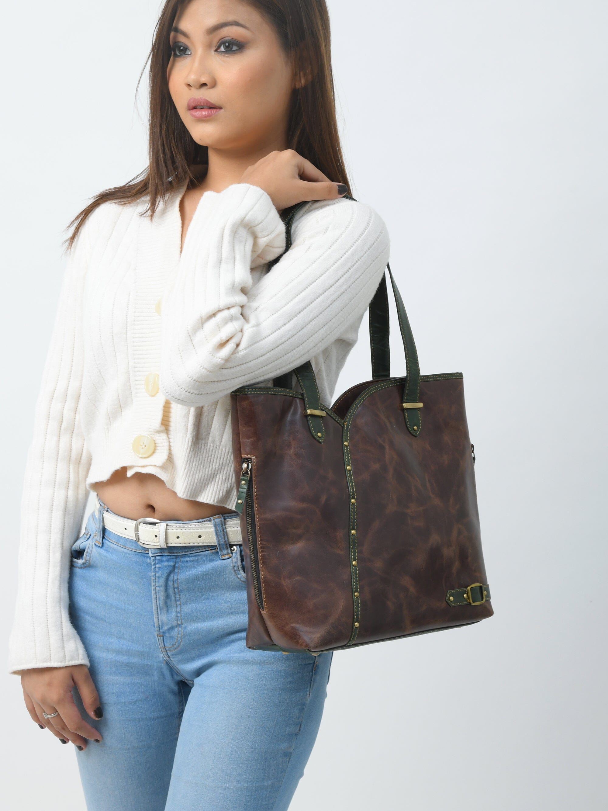 Classy Leather Bags The Riley Handbag - Brown SpadezStore