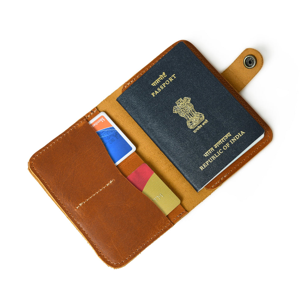 Classy Leather Bags ChicVoyage Passport Sleeve - Tan Brown SpadezStore