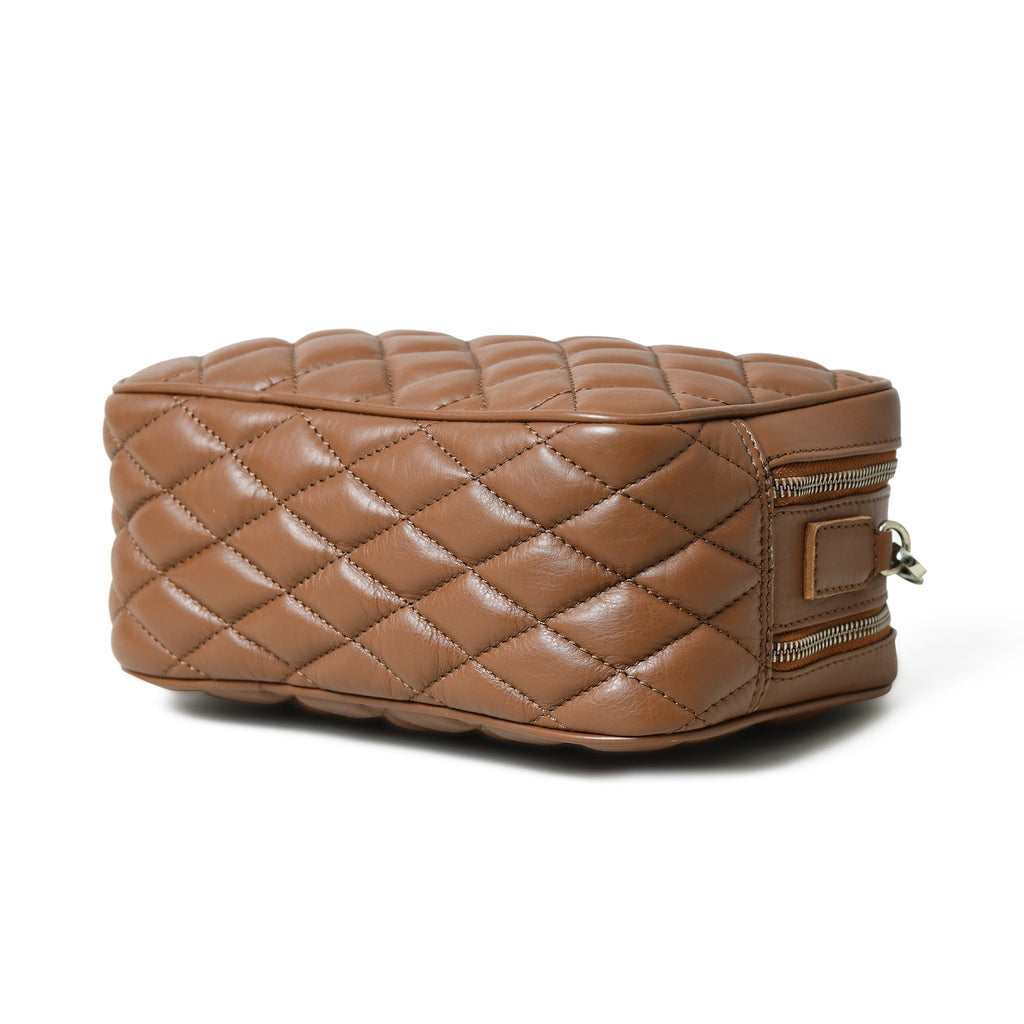 Classy Leather Bags Mini Quilted Crossbody Bag, Rich Brown SpadezStore