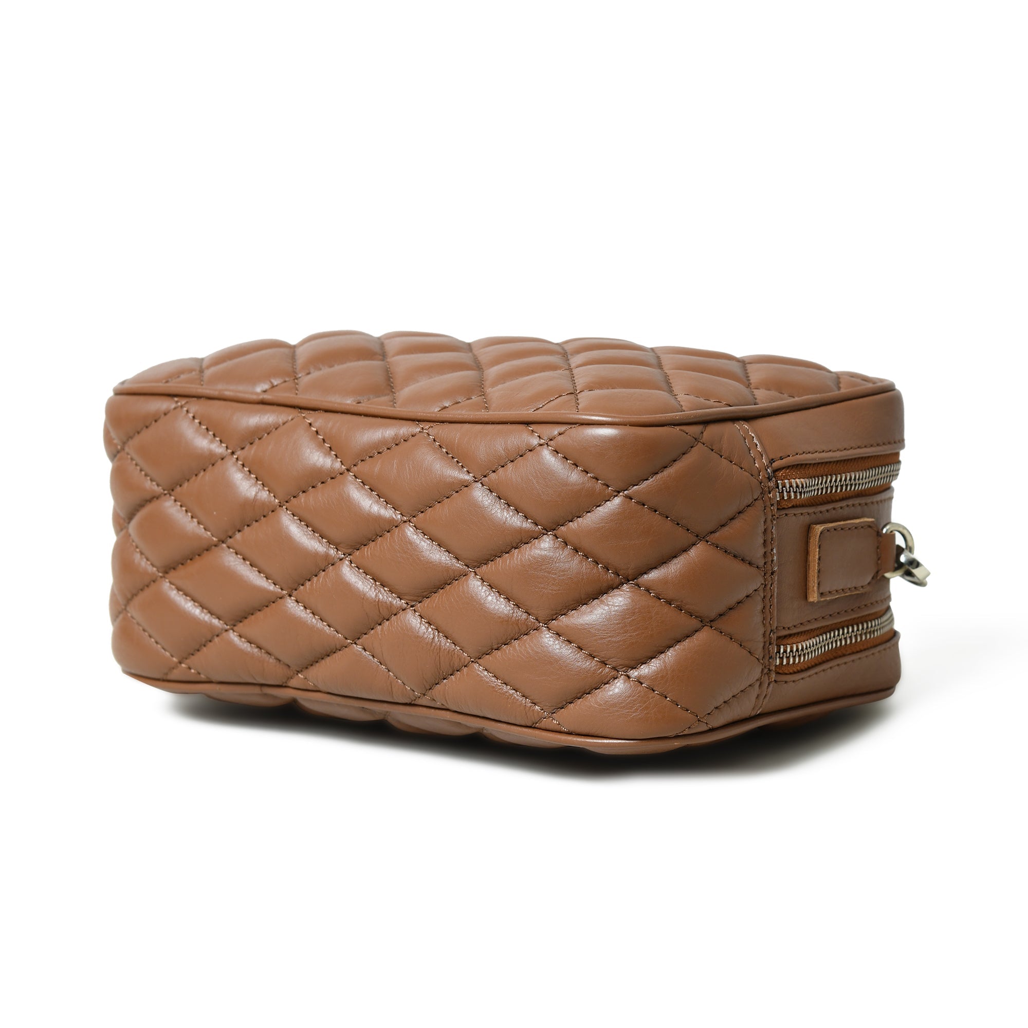 Classy Leather Bags Mini Quilted Crossbody Bag, Rich Brown SpadezStore