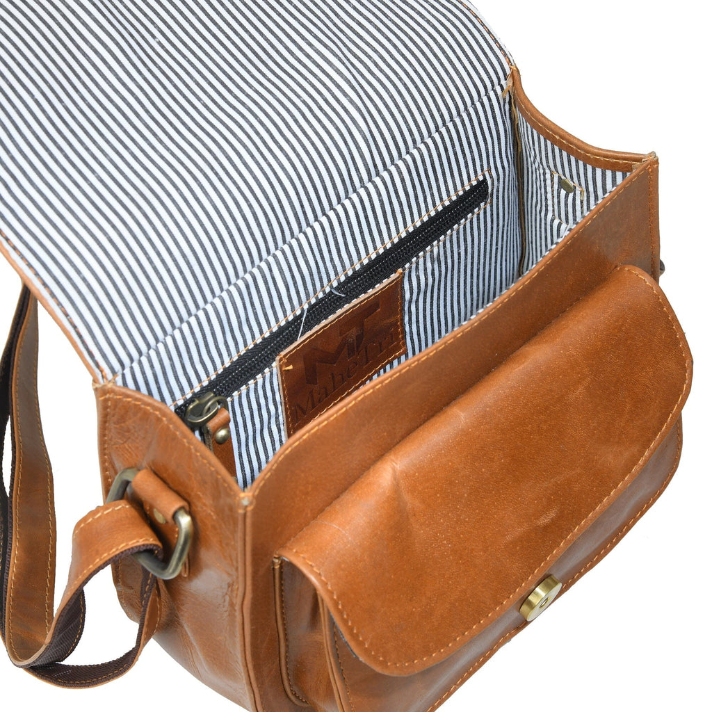 Classy Leather Bags The Molina Satchel- Tan Brown