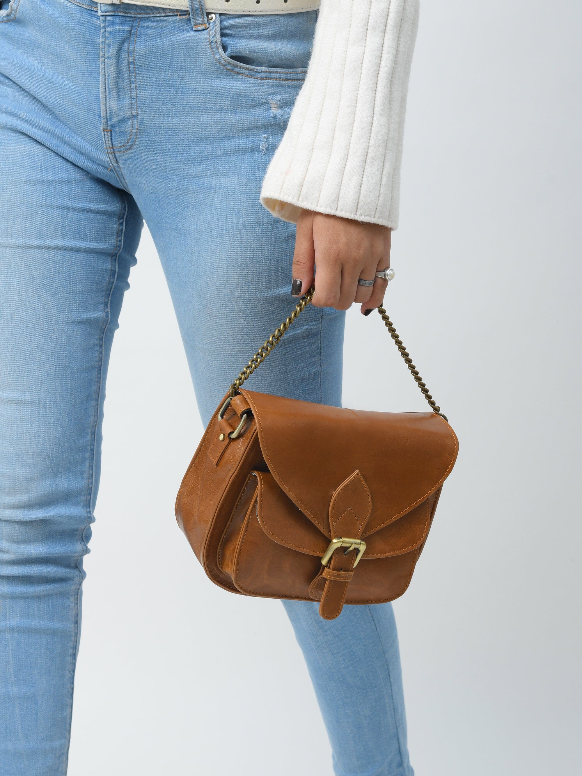 Classy Leather Bags The Molina Satchel- Tan Brown