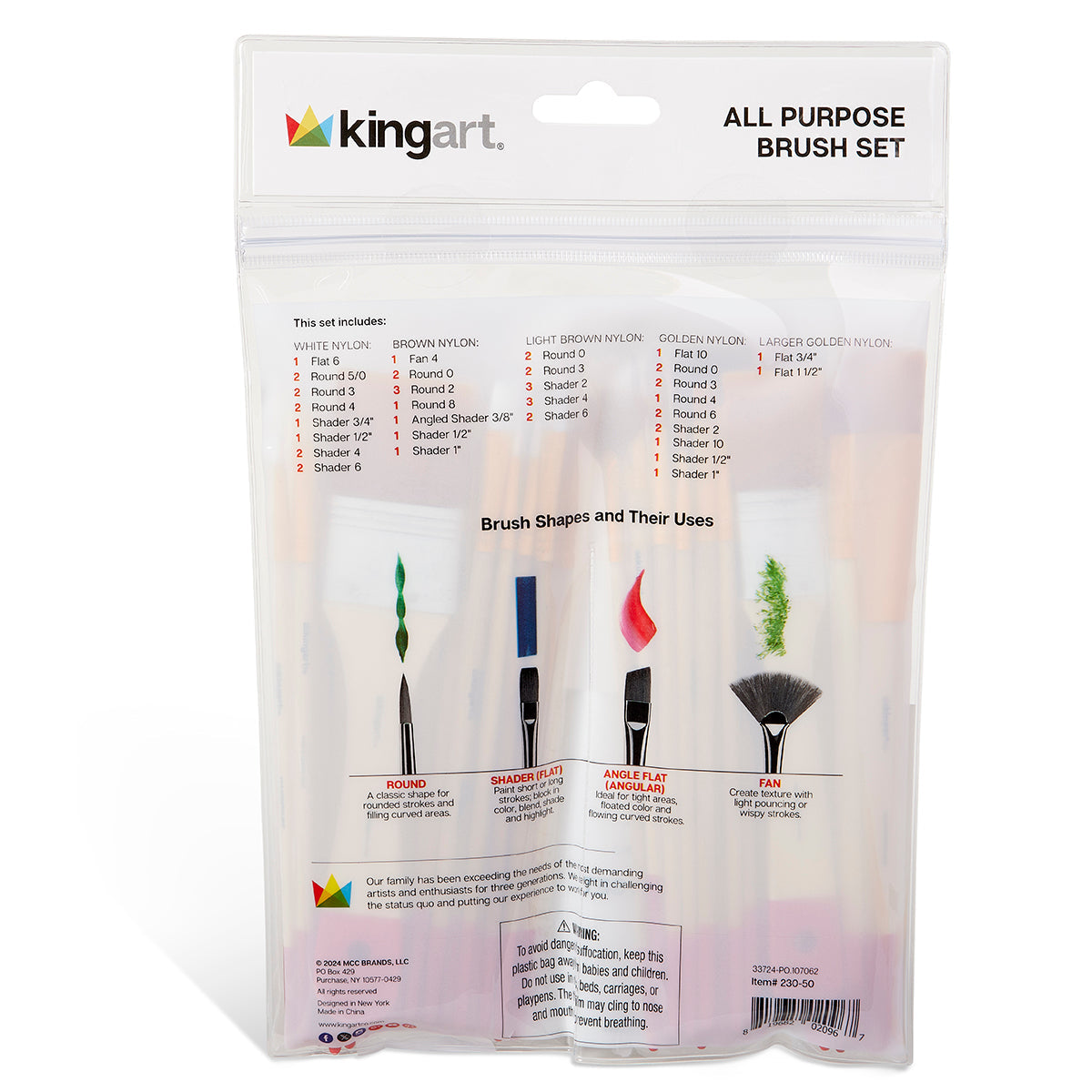 KINGART Studio Value Pack Brush Set - 50 pc
