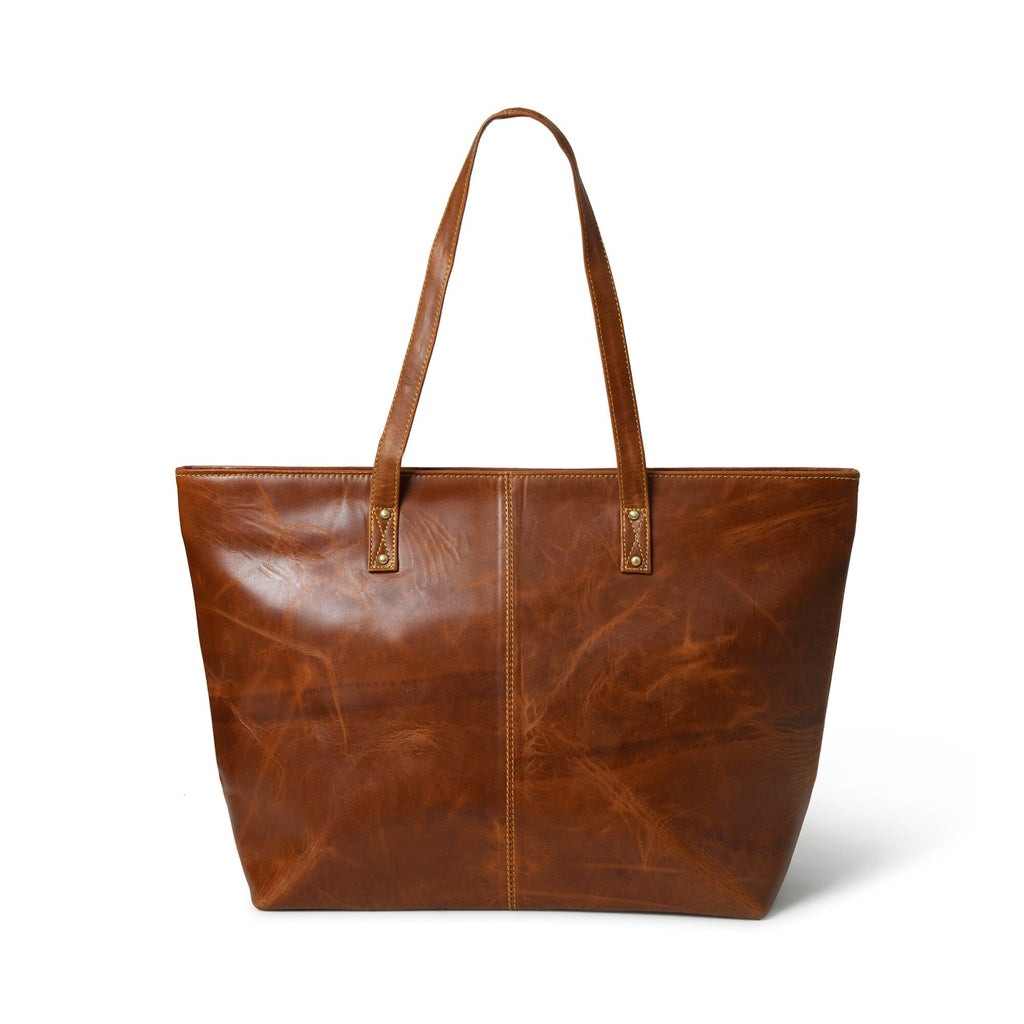 Classy Leather Bags The Kim Tote Bag- Cocoa Brown