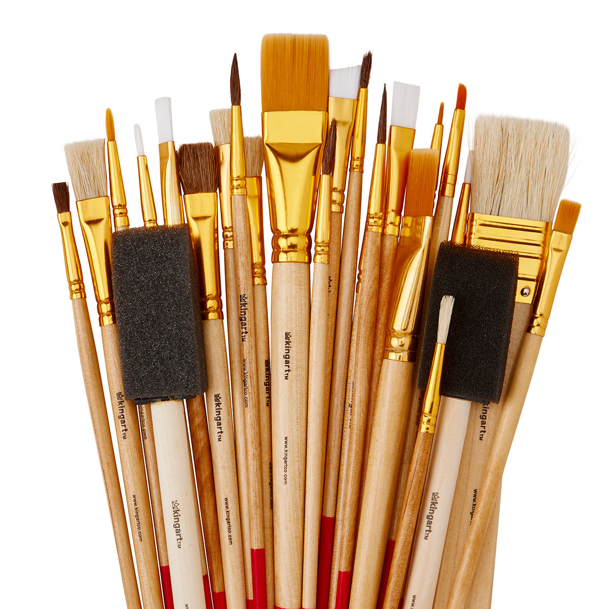 KINGART Studio Value Pack Brush Set - 25 pc