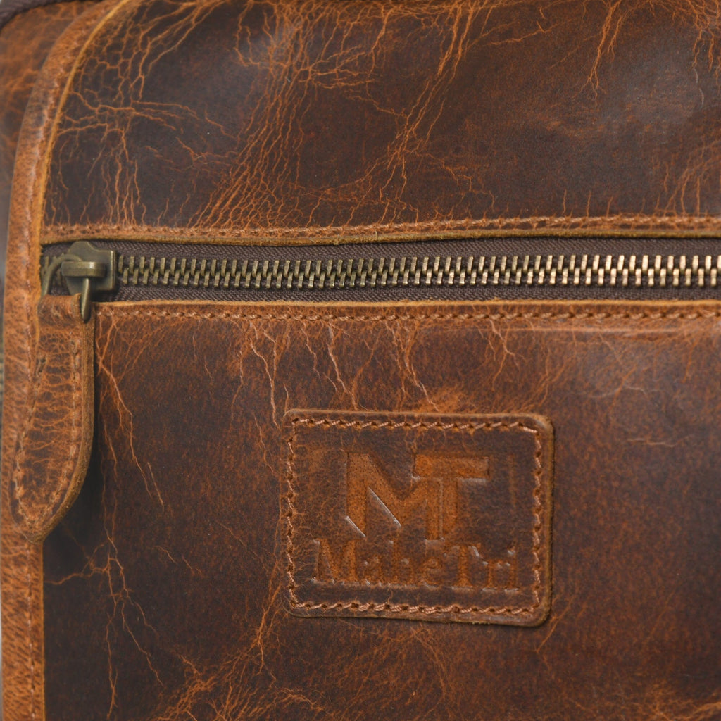 Classy Leather Bags Alpha Caramel Buffalo Leather Travel Backpack SpadezStore