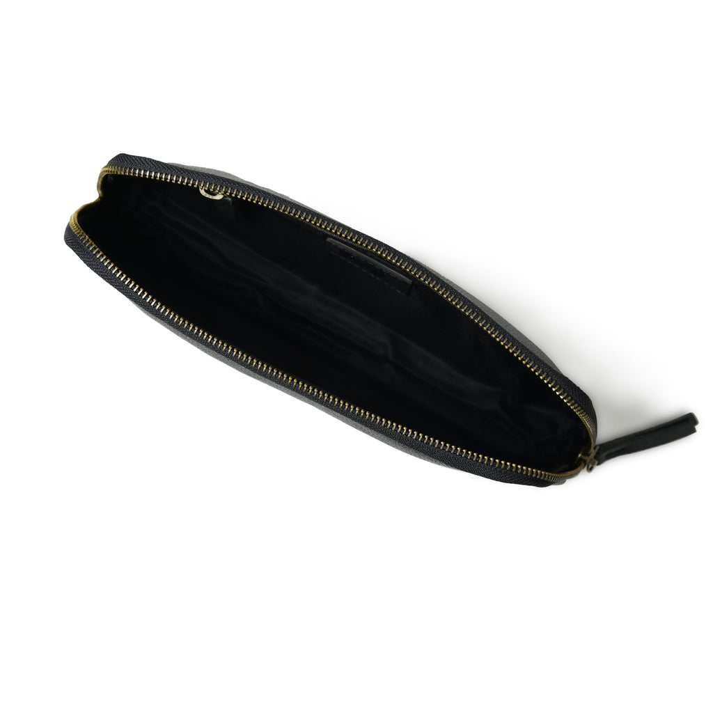 Classy Leather Bags Classic Black Leather Clutch SpadezStore