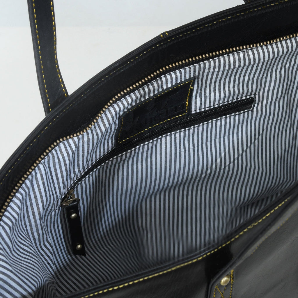 Classy Leather Bags The Kim Tote Bag- Black SpadezStore