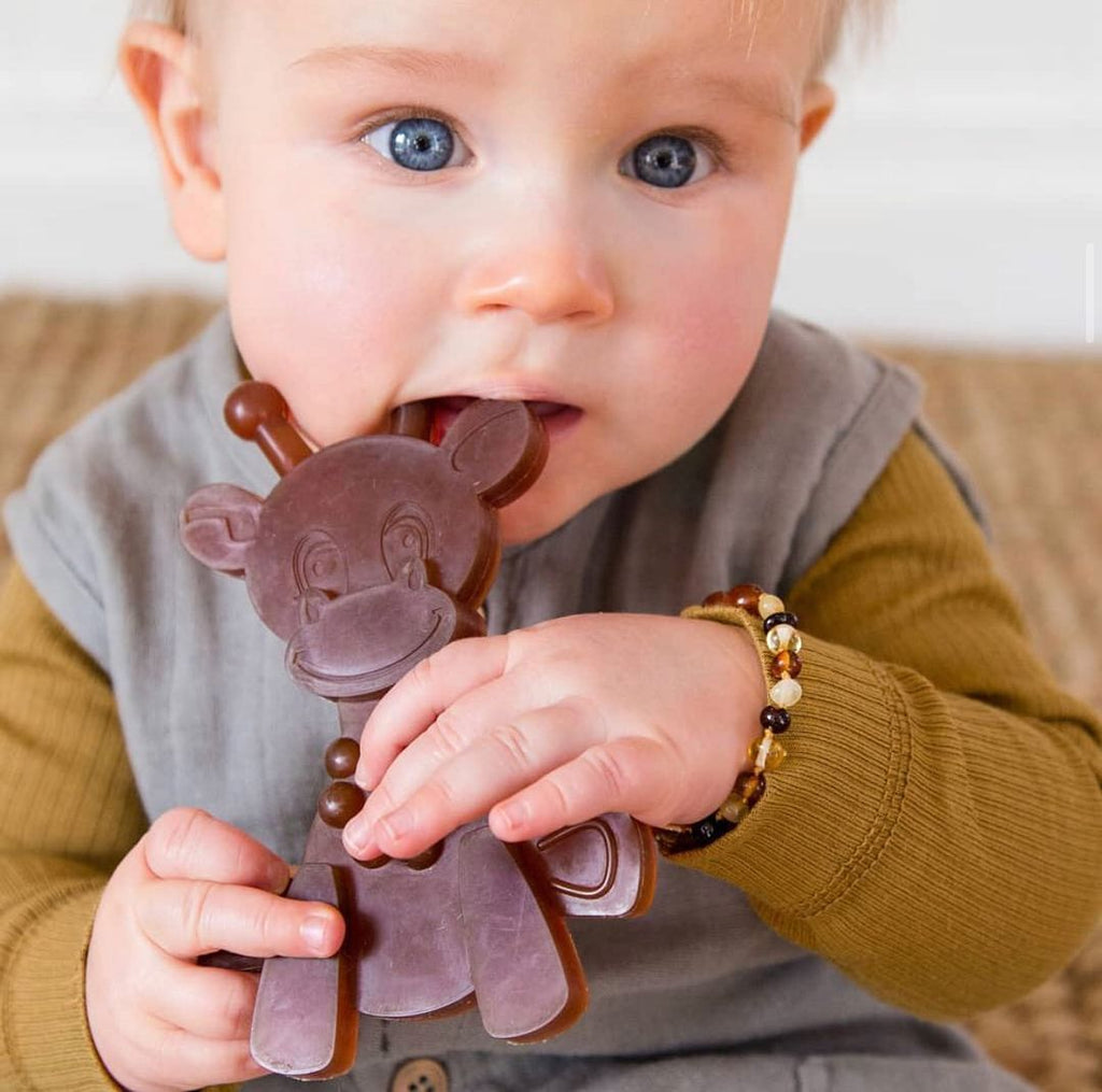 Bambeado The Little Bamber - Natural Rubber & Baltic Amber Teething Toy