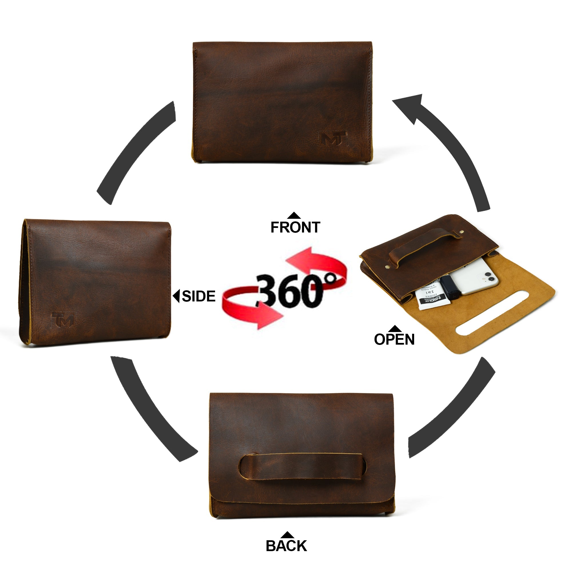 Classy Leather Bags Chic Cocoa Leather Women's Clutch SpadezStore