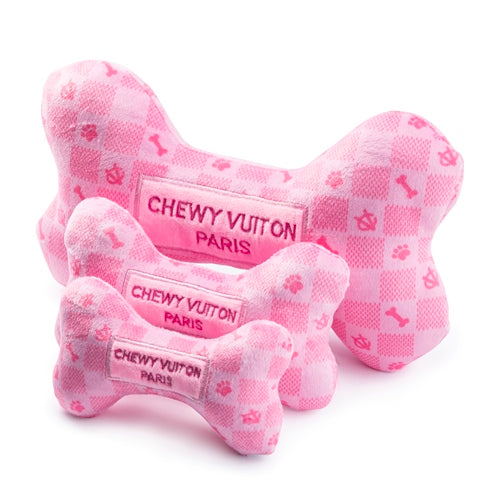 Haute Diggity Dog Pink Checker Chewy Vuiton Bone SpadezStore