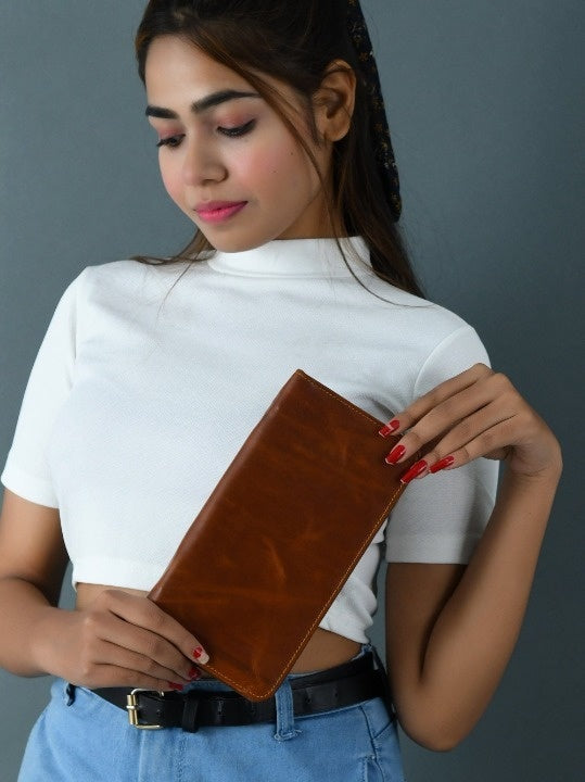 Classy Leather Bags Blair Women's Wallet- Tan Brown SpadezStore