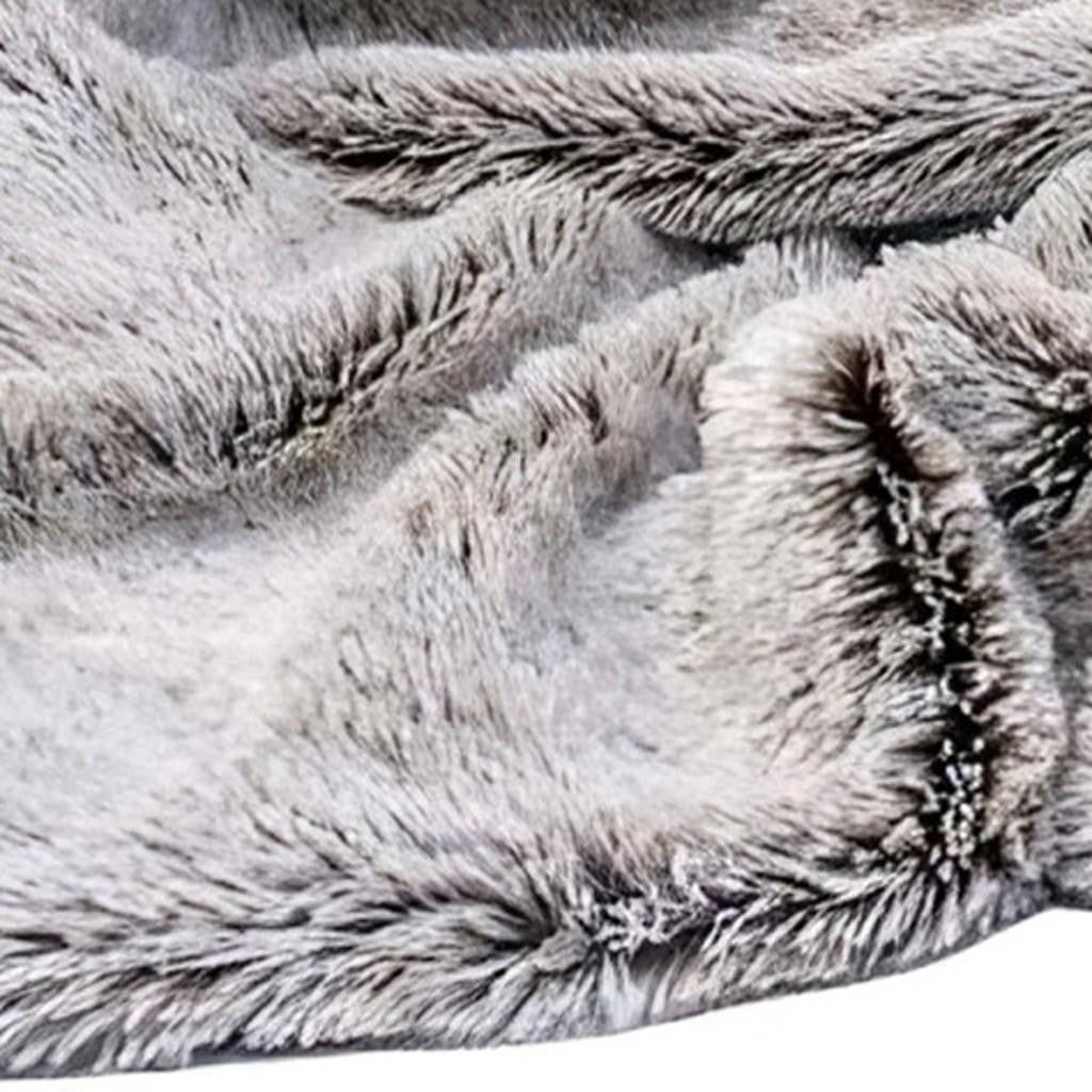 Gray Faux Fur Ombre Plush Throw SpadezStore