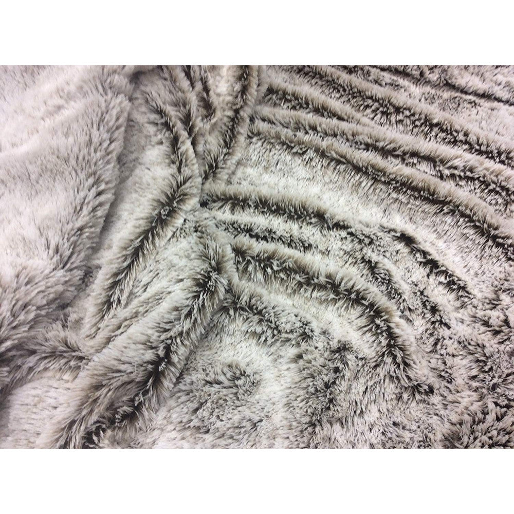 Gray Faux Fur Ombre Plush Throw SpadezStore