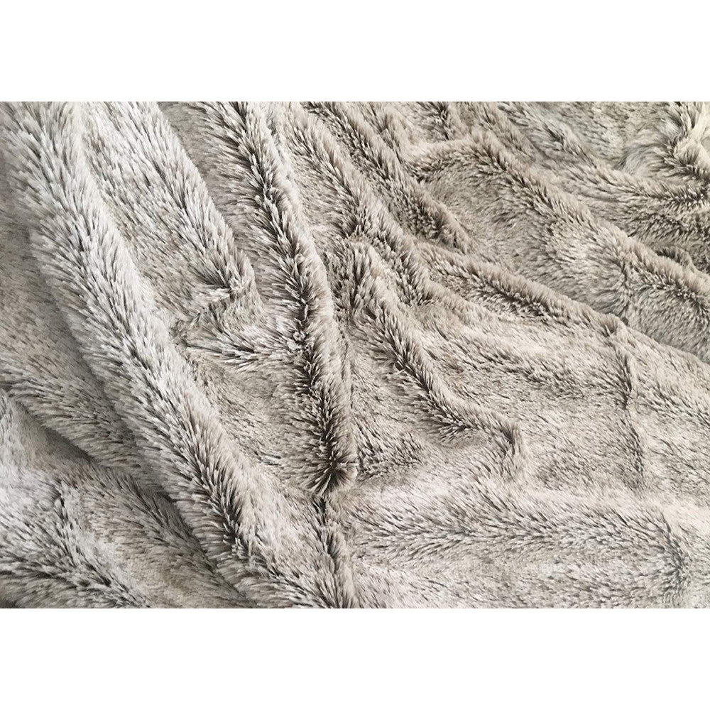 Gray Faux Fur Ombre Plush Throw SpadezStore
