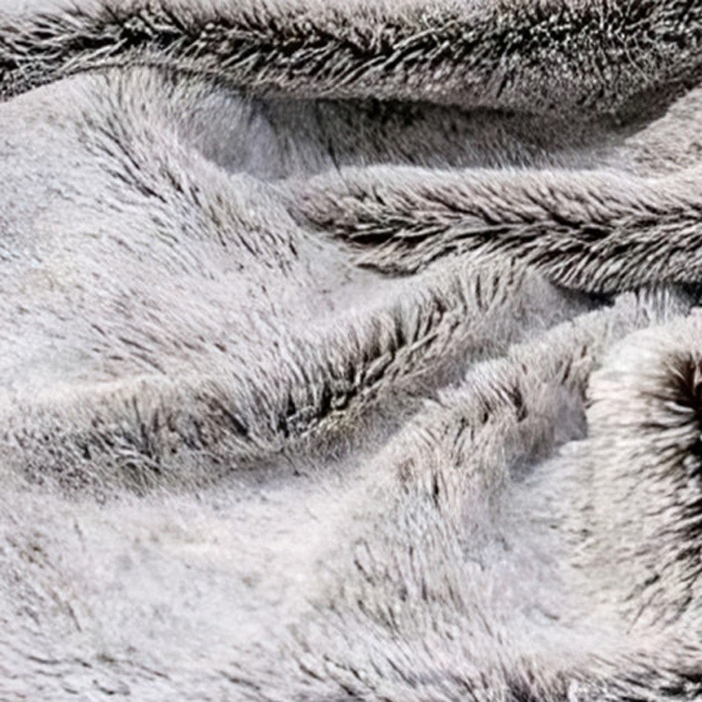 Gray Faux Fur Ombre Plush Throw SpadezStore
