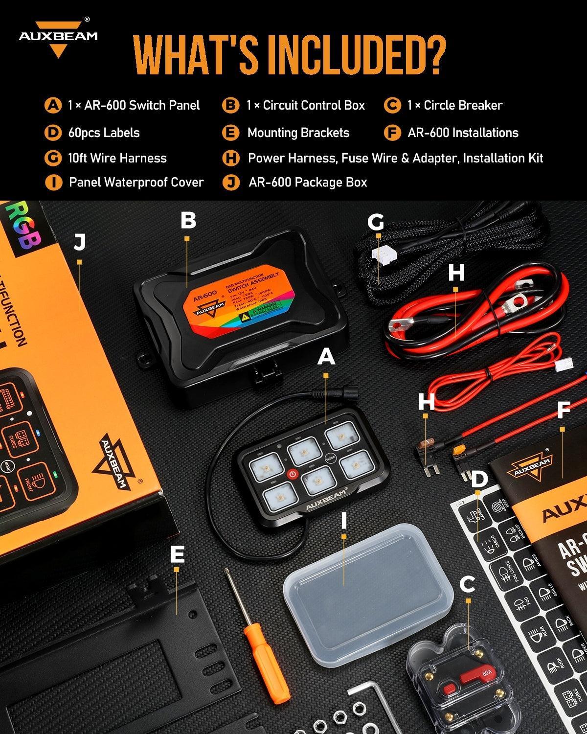 Auxbeam AR Series 6/8 Gang LED Switch Panel Off Road Light Controller SpadezStore