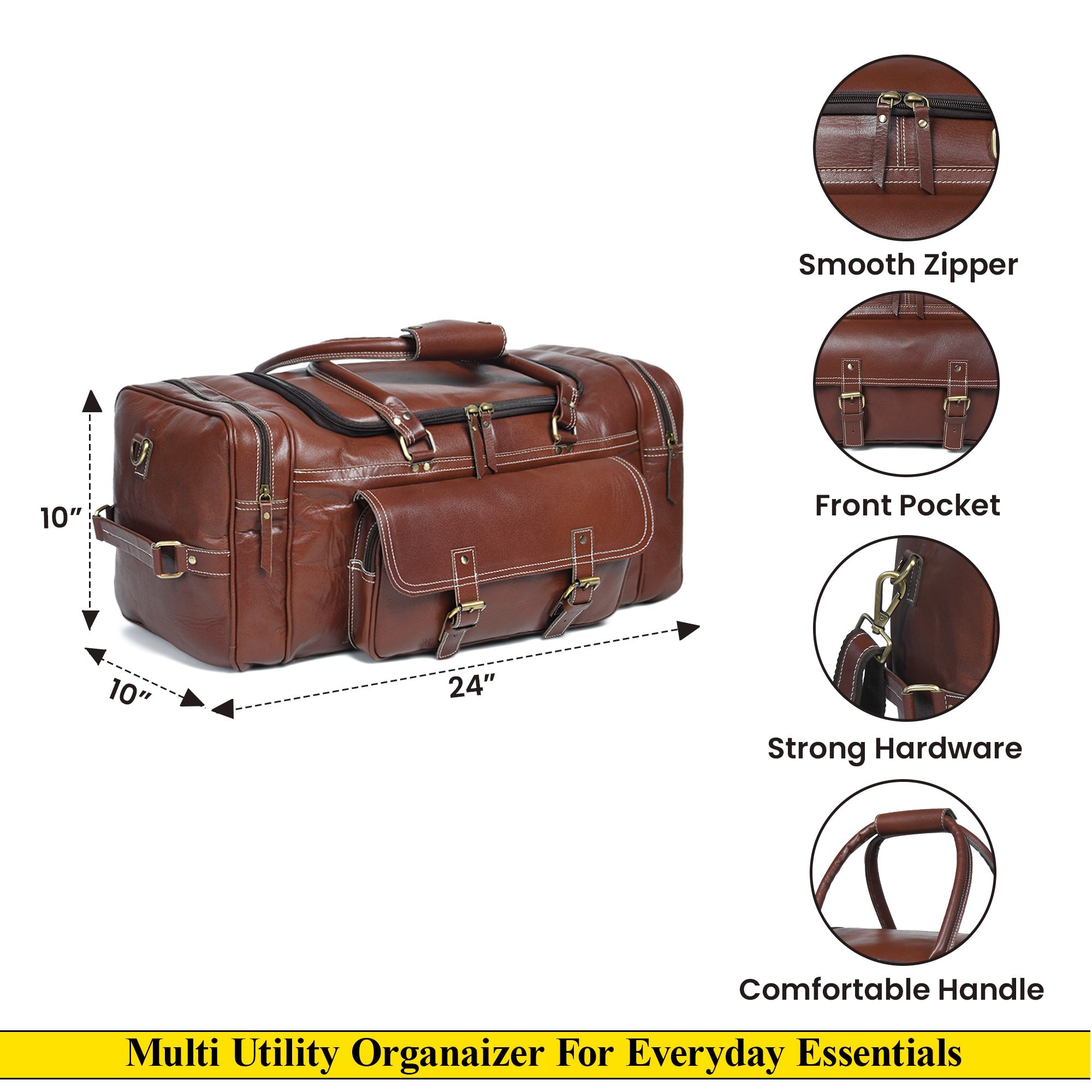 Classy Leather Bags Upgraded Traveler Weekender Duffle SpadezStore