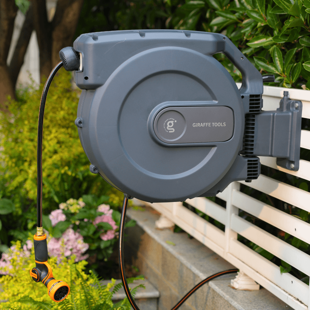 Giraffe Tools Retractable Garden Hose Reel-5/8 in-115ft SpadezStore