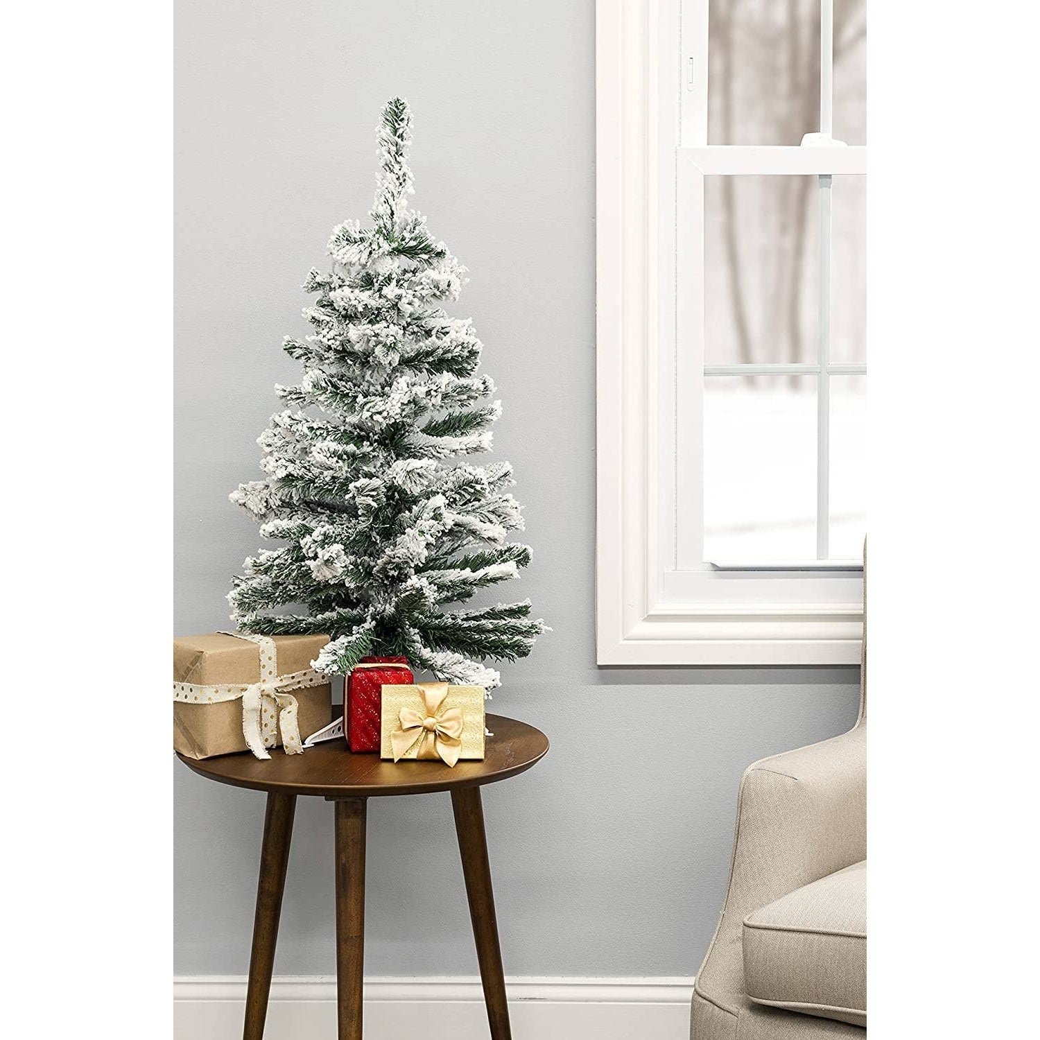 Perfect Holiday 3ft Christmas Tree Snow Flock SpadezStore