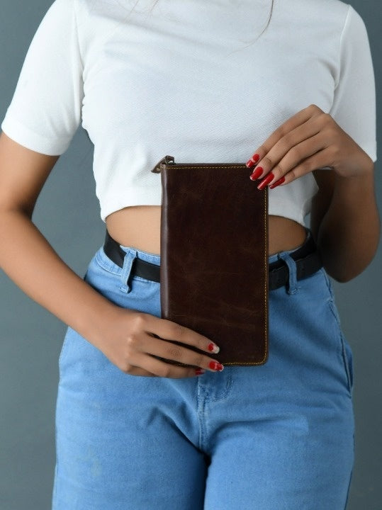 Classy Leather Bags Blair Women's Wallet- Cocoa Brown SpadezStore