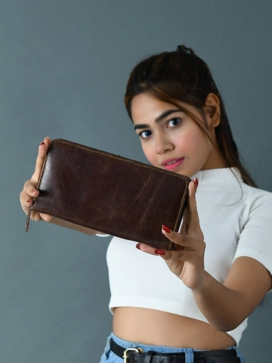 Classy Leather Bags Blair Women's Wallet- Cocoa Brown SpadezStore