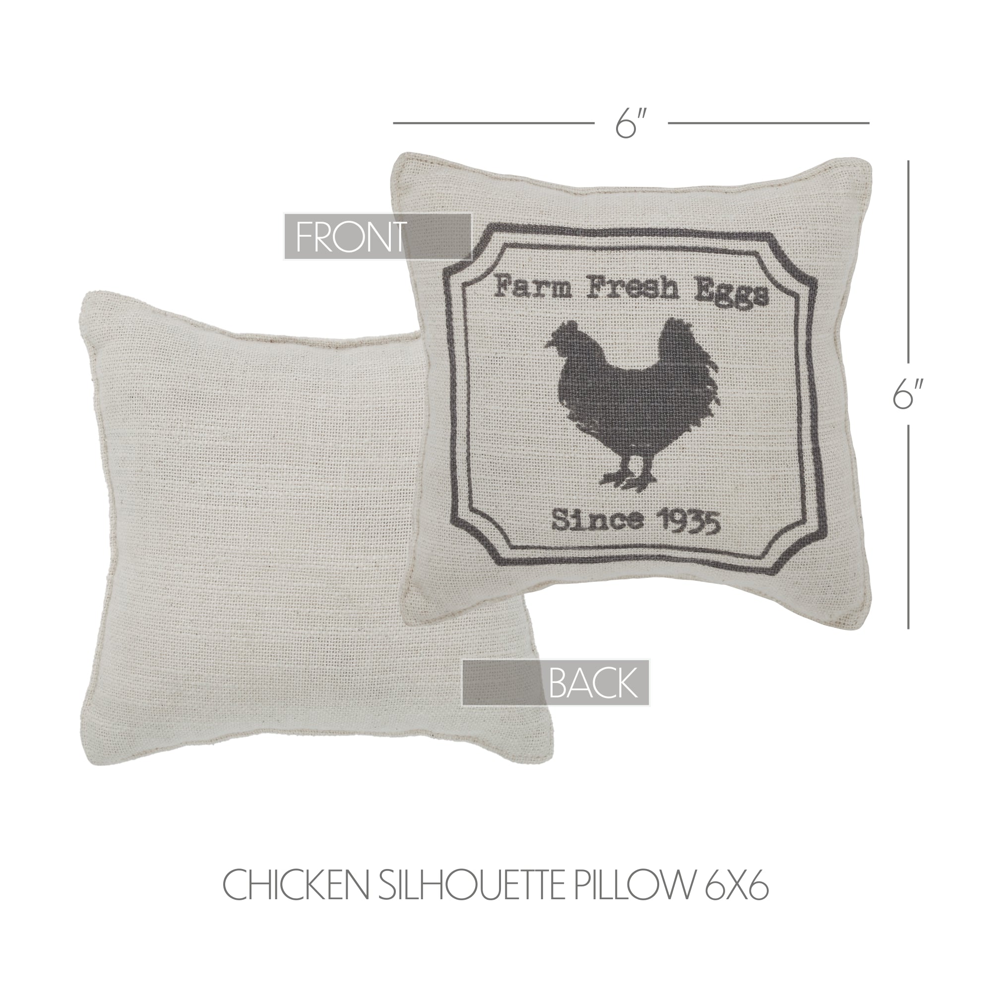Finders Keepers Chicken Silhouette Pillow 6x6 SpadezStore