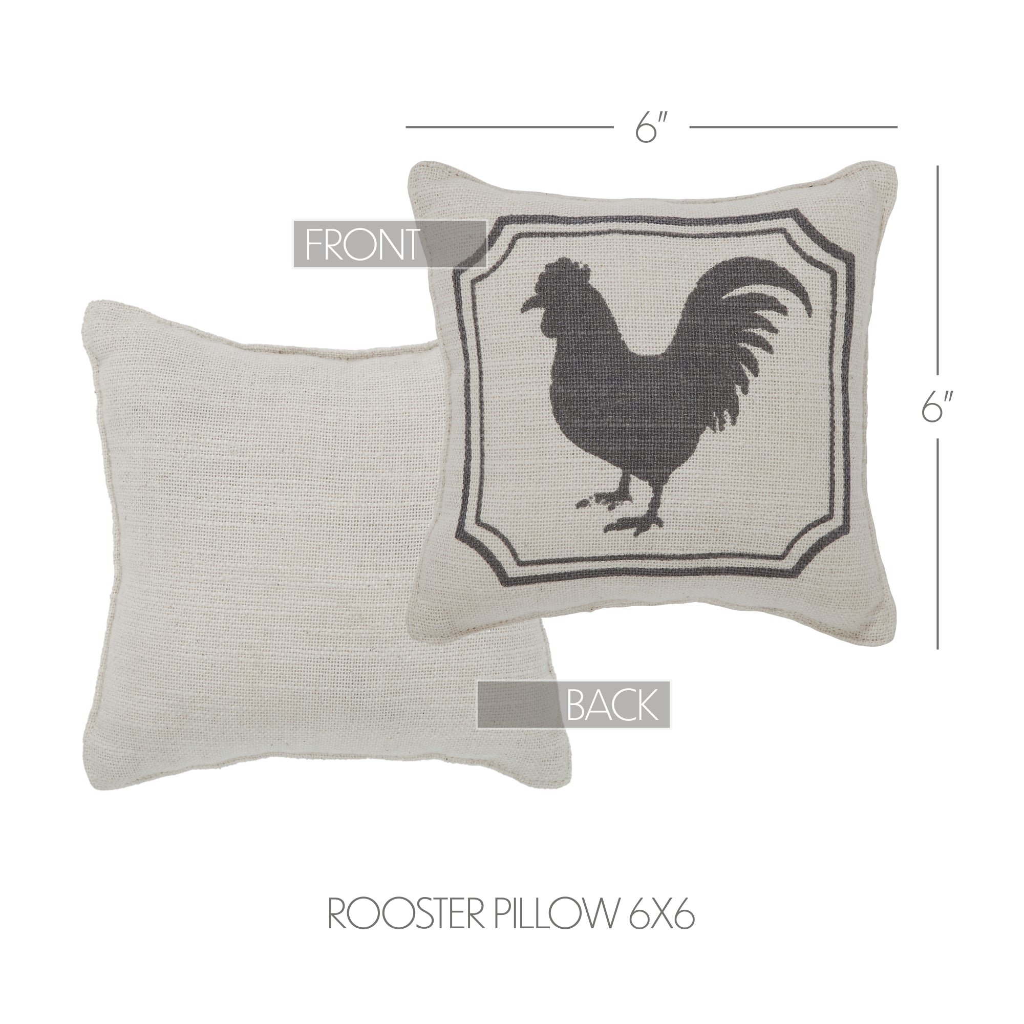 Finders Keepers Rooster Silhouette Pillow 6x6 SpadezStore