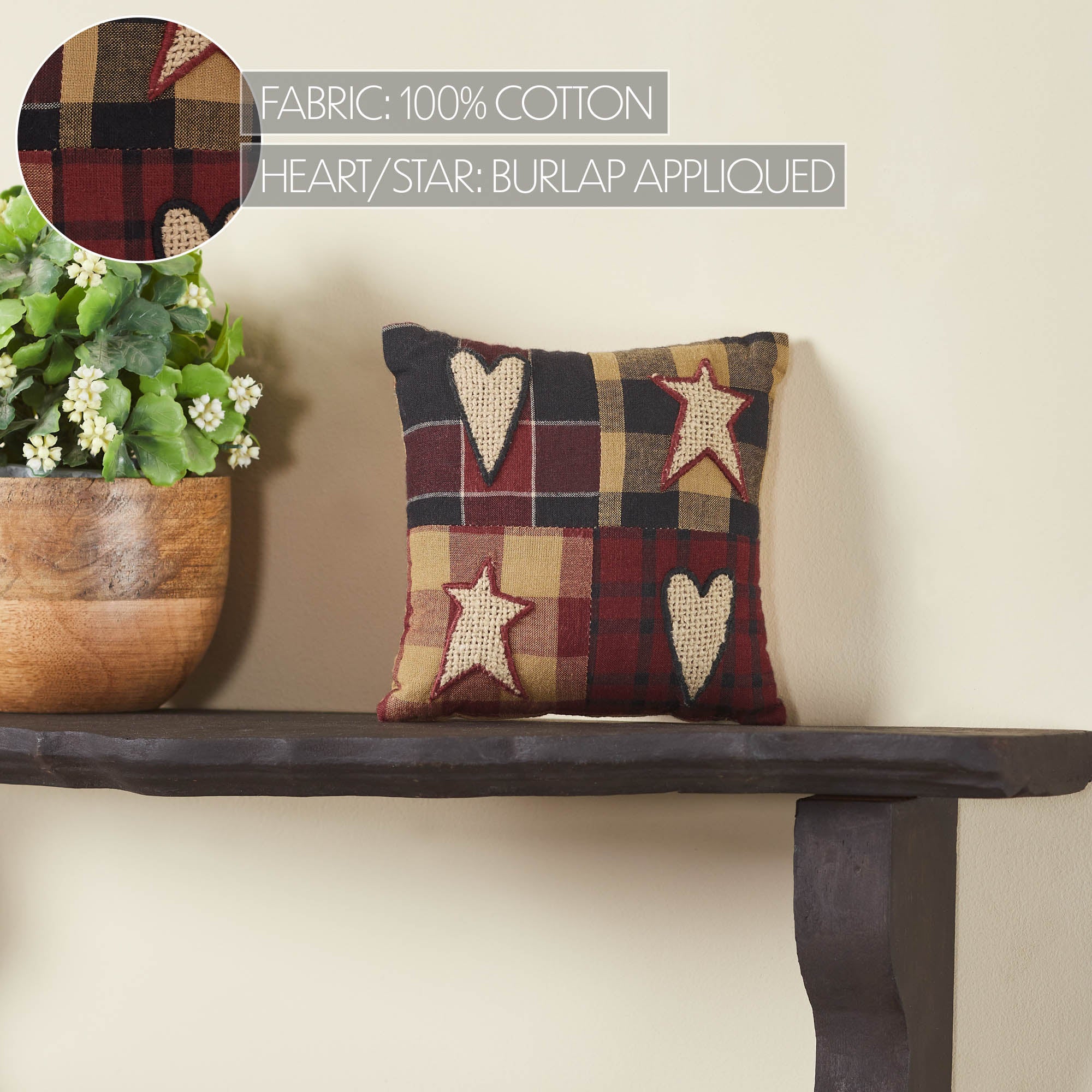 Connell Patchwork Pillow 6x6 SpadezStore