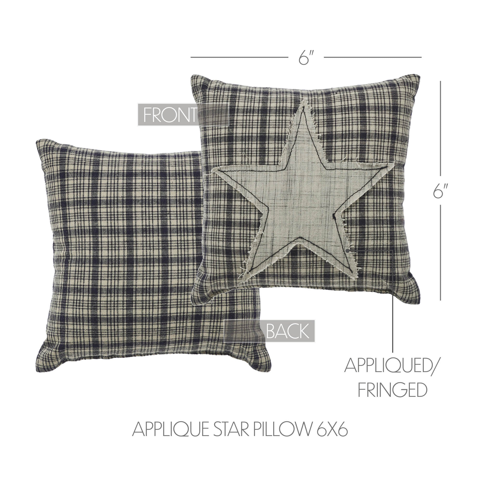 My Country Applique Star Pillow 6x6 SpadezStore