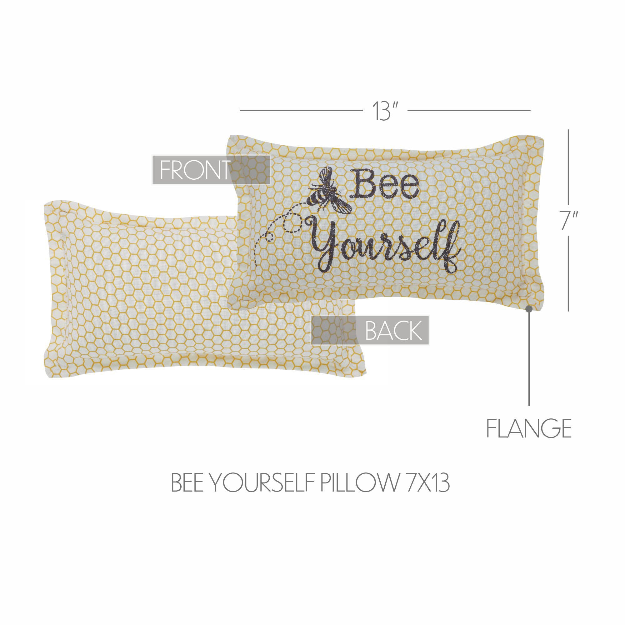 Buzzy Bees Bee Yourself Pillow 7x13 SpadezStore