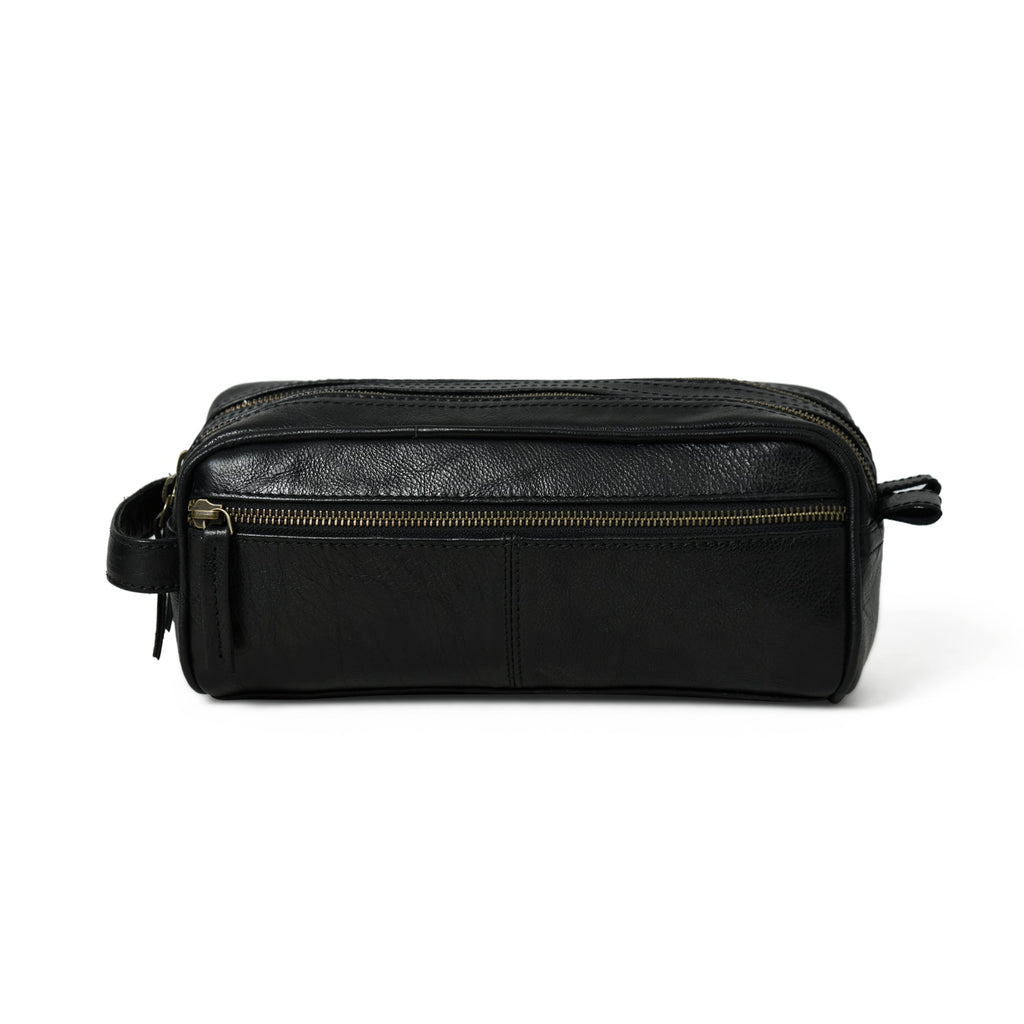 Classy Leather Bags Midnight Deluxe Toiletry Bag-Twin Section SpadezStore