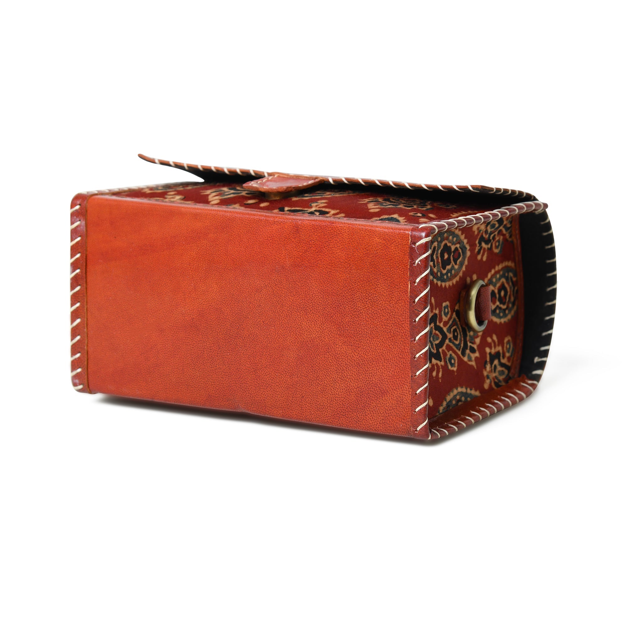 Classy Leather Bags Maroon Mystique Ajrakh Satchel Purse SpadezStore