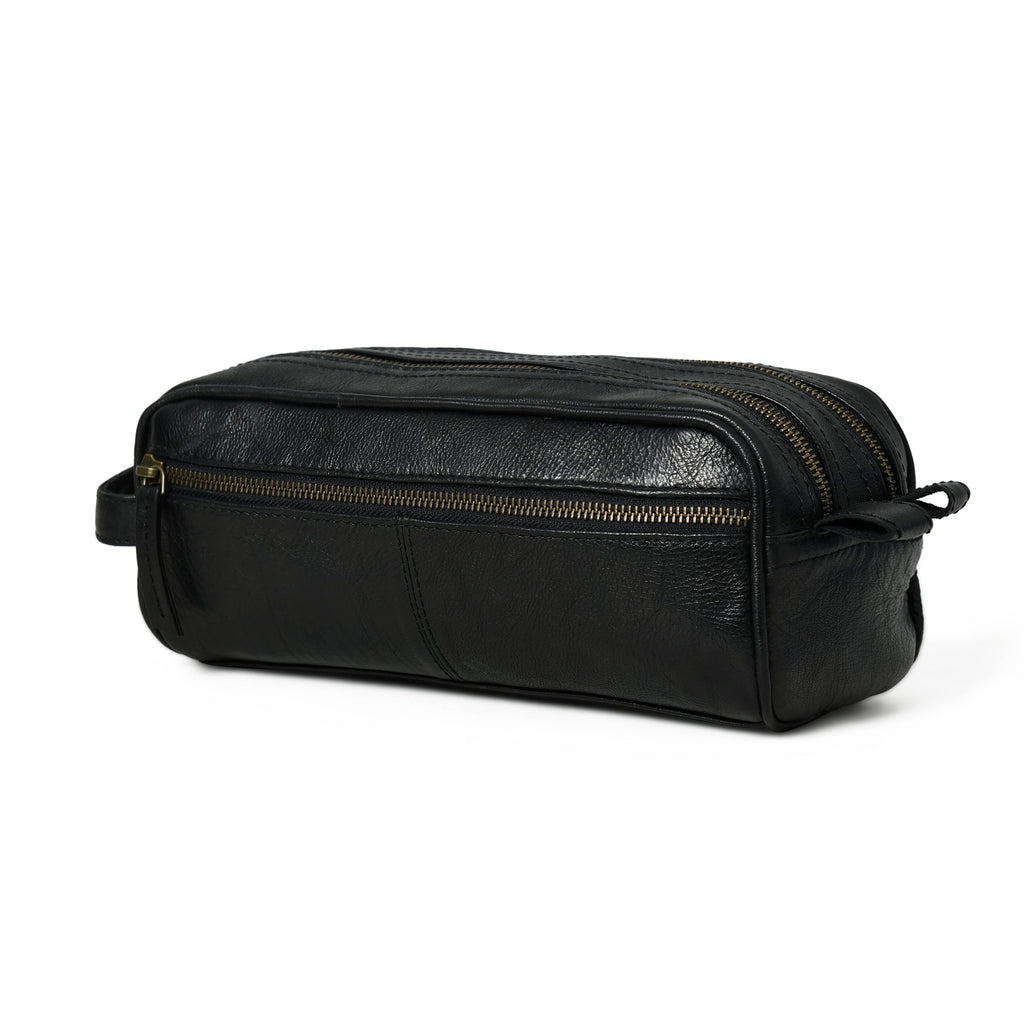 Classy Leather Bags Midnight Deluxe Toiletry Bag-Twin Section SpadezStore