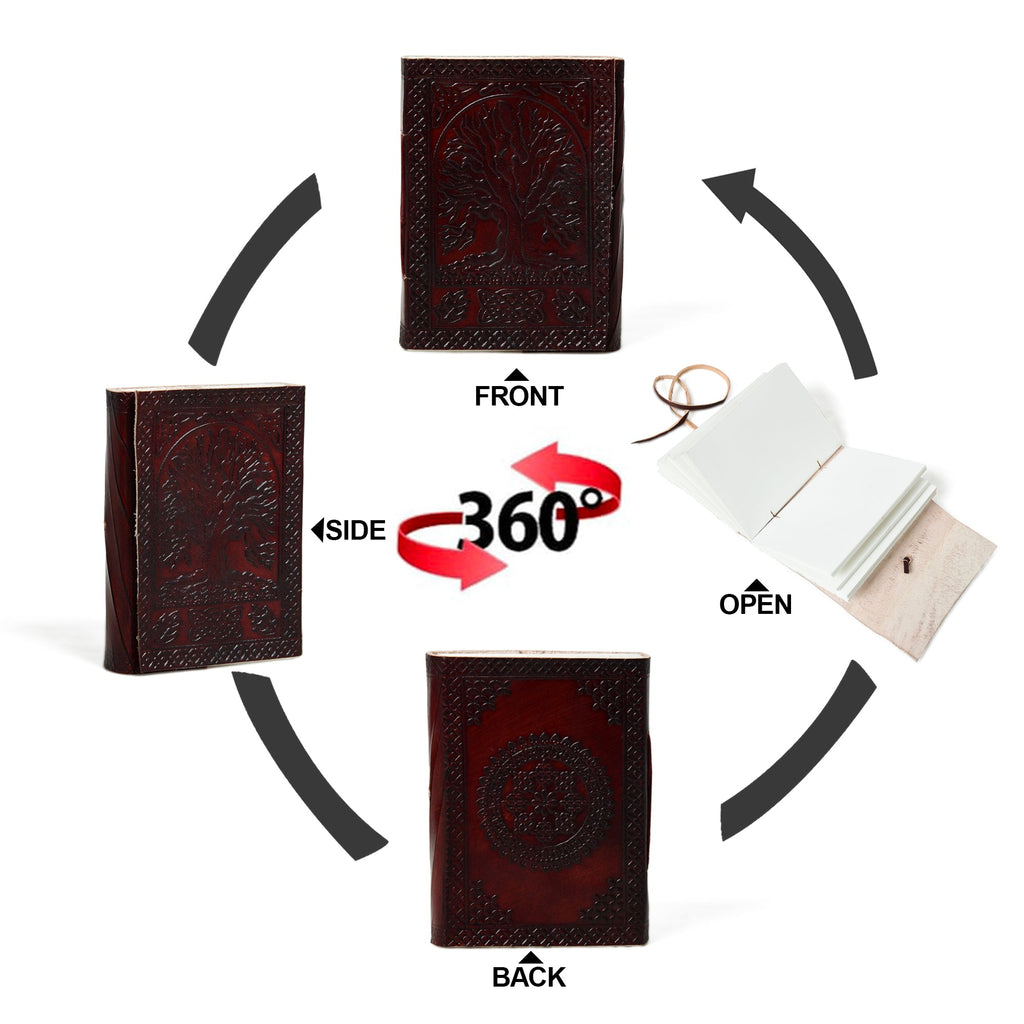 Classy Leather Bags Nature's Wisdom Leather Journal SpadezStore