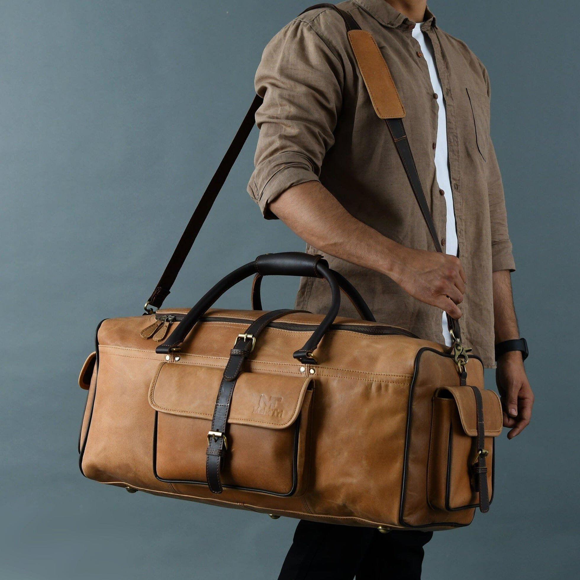 Classy Leather Bags Corpus Travel Duffel SpadezStore