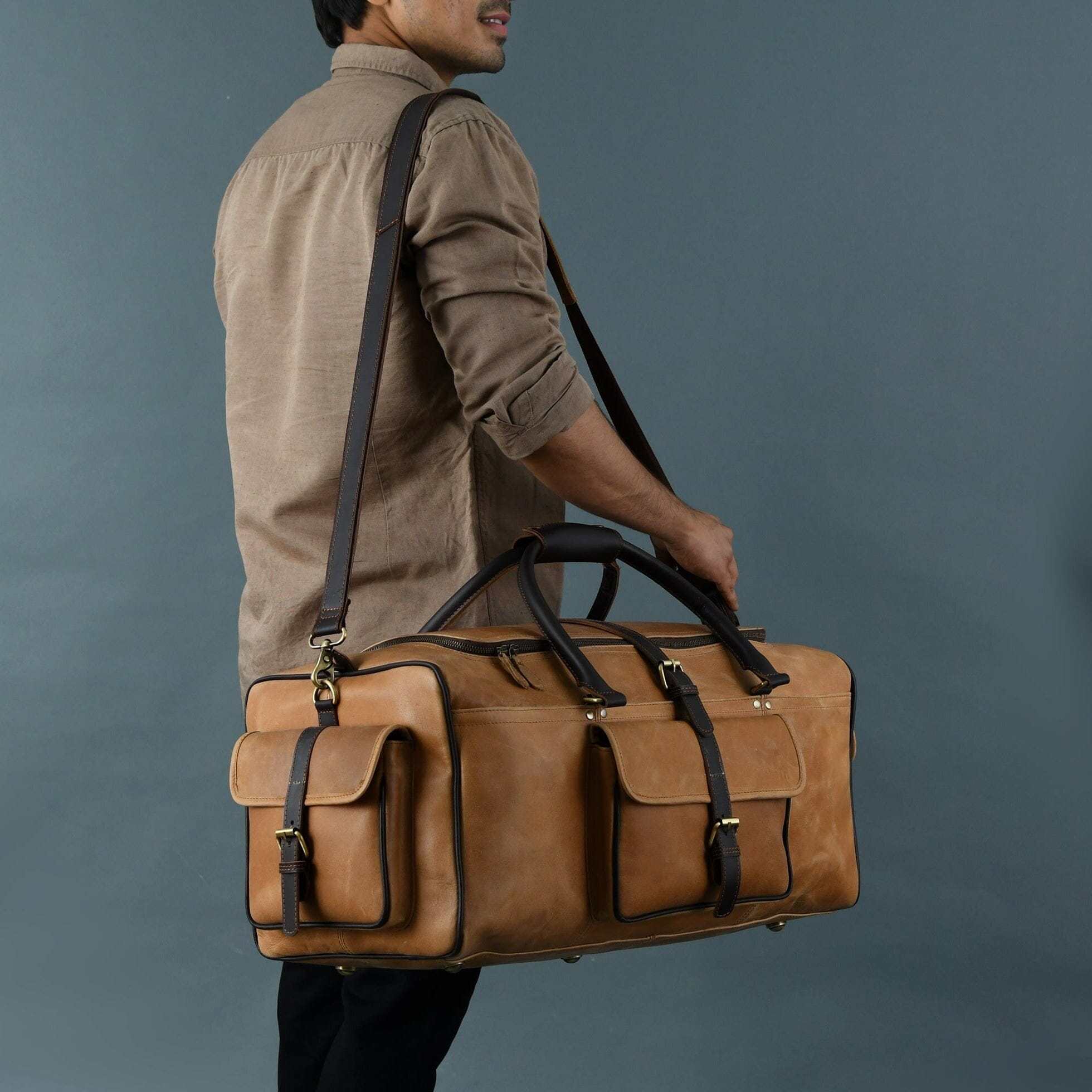 Classy Leather Bags Corpus Travel Duffel SpadezStore