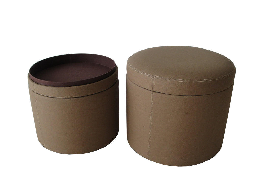 1" Tan Faux Leather Round Storage SpadezStore