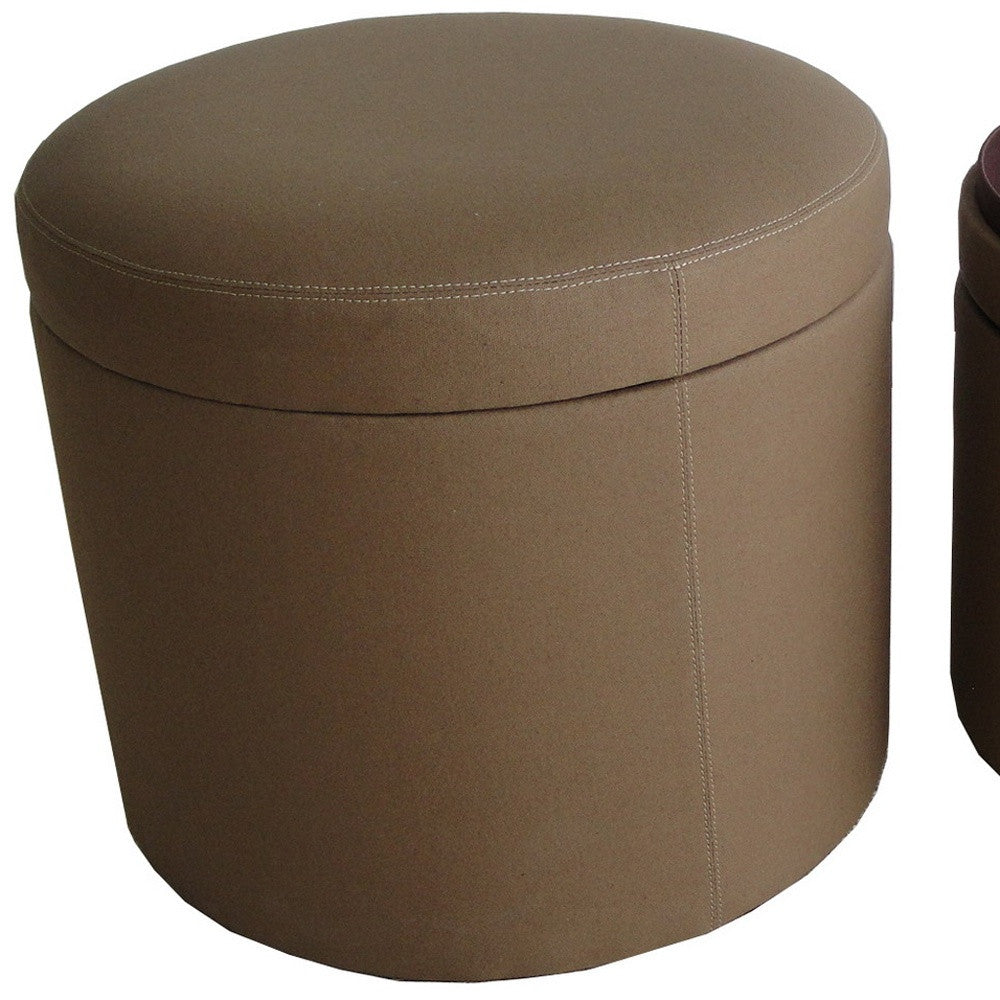 1" Tan Faux Leather Round Storage SpadezStore