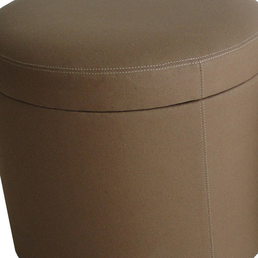 1" Tan Faux Leather Round Storage SpadezStore