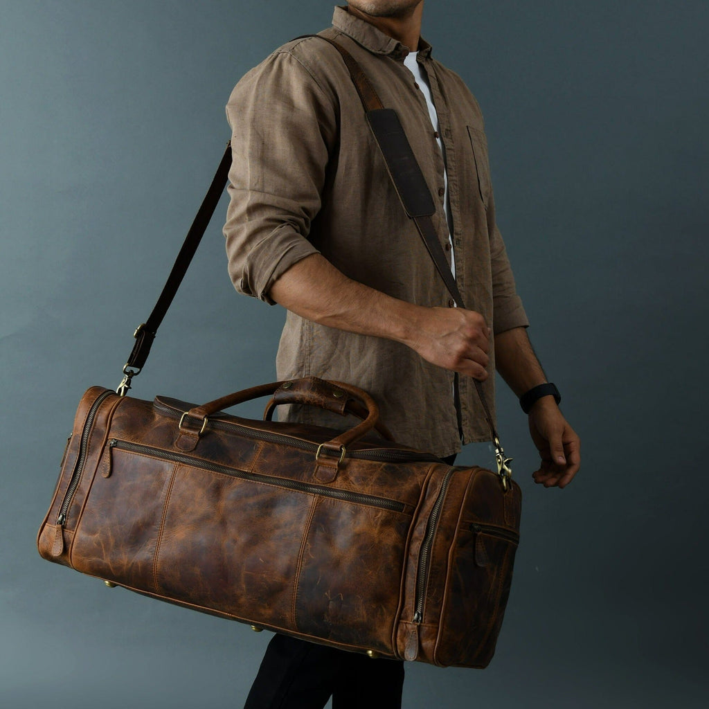Classy Leather Bags Cohen Buffalo Weekender Duffle SpadezStore